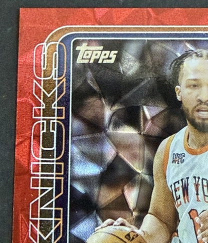2025-26 Topps NBA Flagship Red Foil Ice #14 Jalen Brunson Knicks 1/5 Bookends