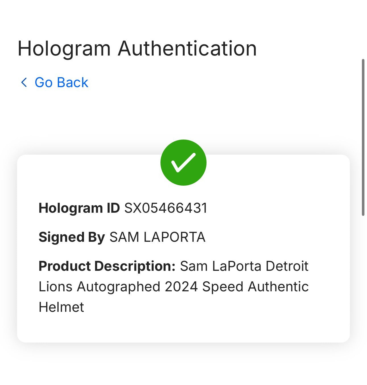 Sam LaPorta Signed FS Speed Authentic Helmet Auto Fanatics Coa Detroit Lions