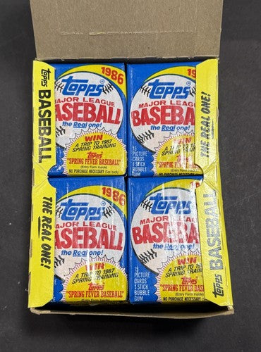 1986 TOPPS BASEBALL Factory Wax Box MINT 36 PACKS FROM CASE BEAUTIFUL CRISP BOX
