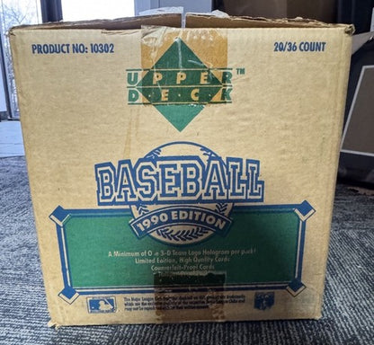 1990 Upper Deck Baseball Factory Wax Box Low Case 20 UD Hobby Boxes All Sealed