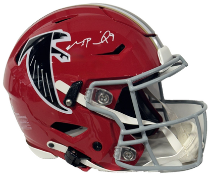 Michael Penix Jr Signed Speed Flex Throwback FS Helmet ATL Falcons Auto BAS COA
