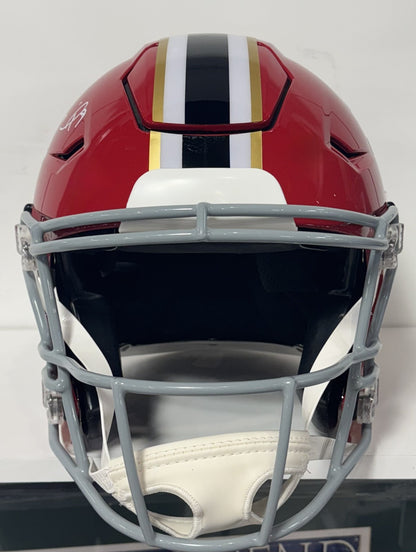Michael Penix Jr Signed Speed Flex Throwback FS Helmet ATL Falcons Auto BAS COA