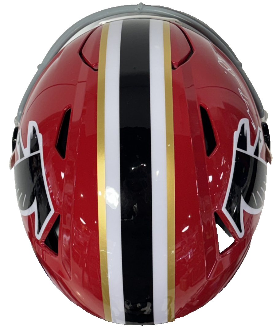 Michael Penix Jr Signed Speed Flex Throwback FS Helmet ATL Falcons Auto BAS COA