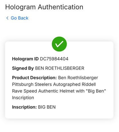 Ben Roethlisberger Signed Rave Speed Auth Helmet Big Ben Auto Steelers Fanatics