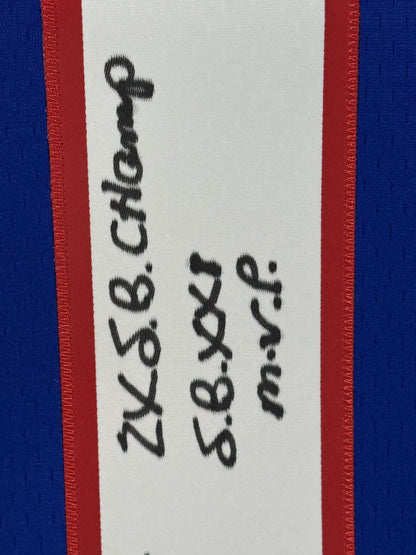 Phil Simms Signed Mitchell & Ness Replica Jersey Dual SB Auto Fanatics Giants