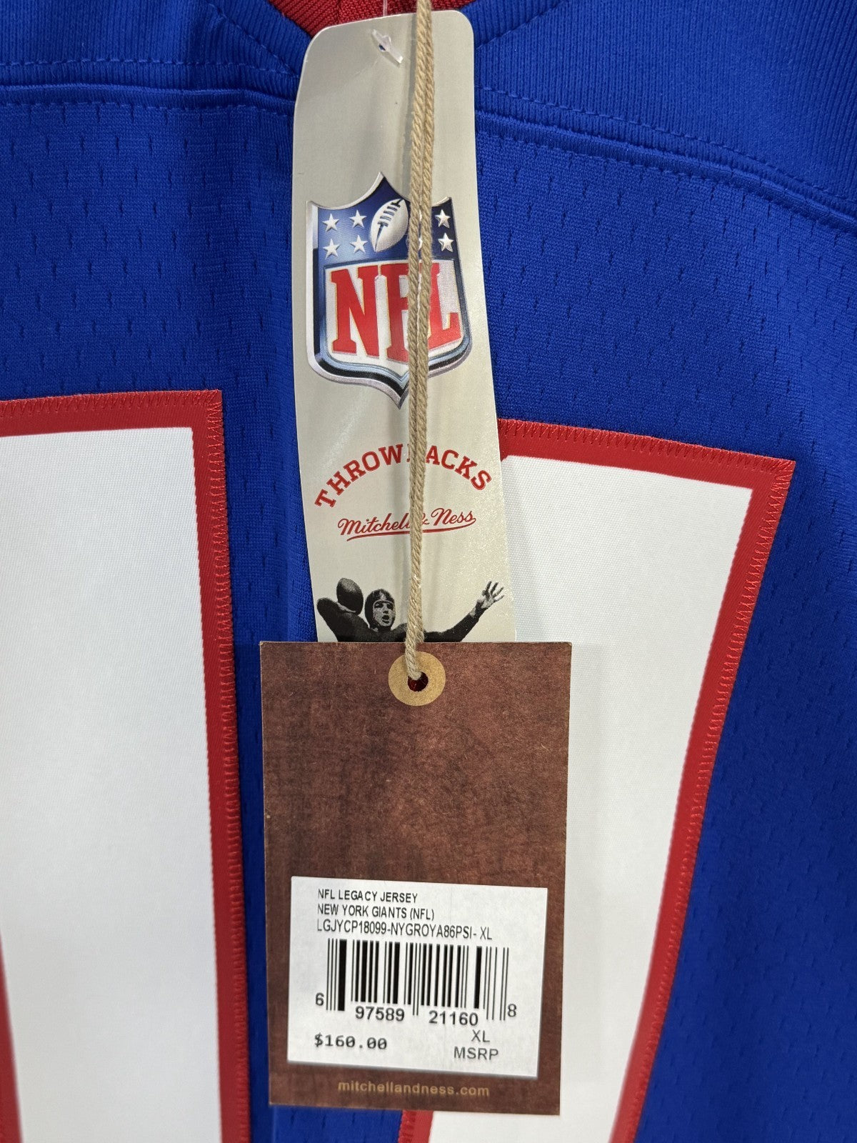 Phil Simms Signed Mitchell & Ness Replica Jersey Dual SB Auto Fanatics Giants