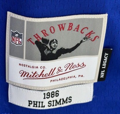 Phil Simms Signed Mitchell & Ness Replica Jersey Dual SB Auto Fanatics Giants
