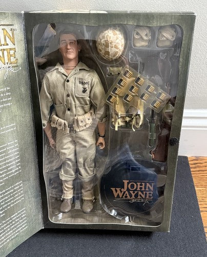 Sideshow Collectible Toys John Wayne 12 “ Figure As WW2 Pacific Marine NIB 2005