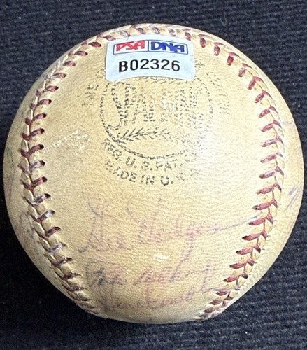Jackie Robinson Roy Campanella 1956 Brooklyn Dodgers Team Signed Baseball PSA