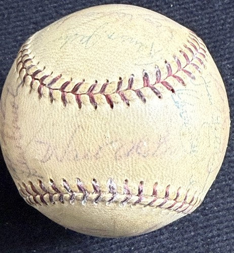 Jackie Robinson Roy Campanella 1956 Brooklyn Dodgers Team Signed Baseball PSA