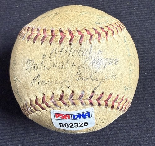 Jackie Robinson Roy Campanella 1956 Brooklyn Dodgers Team Signed Baseball PSA