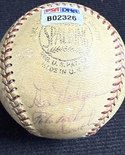 Jackie Robinson Roy Campanella 1956 Brooklyn Dodgers Team Signed Baseball PSA
