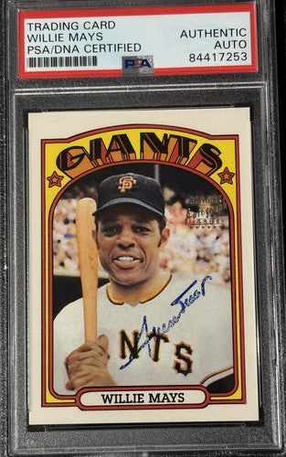 Willie Mays Signed 1996 Topps CERTIFIED Issue On Card Auto 1972 SP Psa Coa Hof