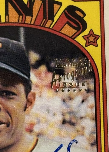 Willie Mays Signed 1996 Topps CERTIFIED Issue On Card Auto 1972 SP Psa Coa Hof