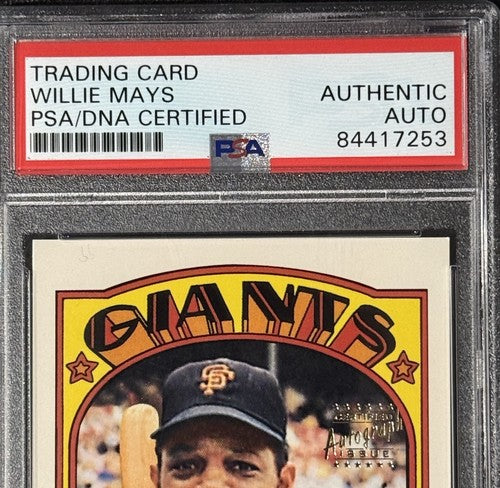 Willie Mays Signed 1996 Topps CERTIFIED Issue On Card Auto 1972 SP Psa Coa Hof