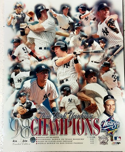 NY YANKEES 1998 WORLD SERIES CHAMPIONS COLLAGE LICENSED 16x20 Photo /250 JETER