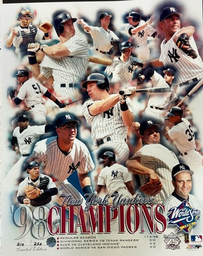 NY YANKEES 1998 WORLD SERIES CHAMPIONS COLLAGE LICENSED 16x20 Photo /250 JETER