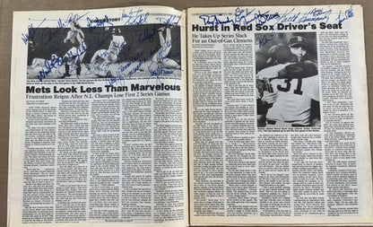 1986 Mets Red Sox Team Signed Sporting News 31 Auto Gary Carter Boggs Rice Coa