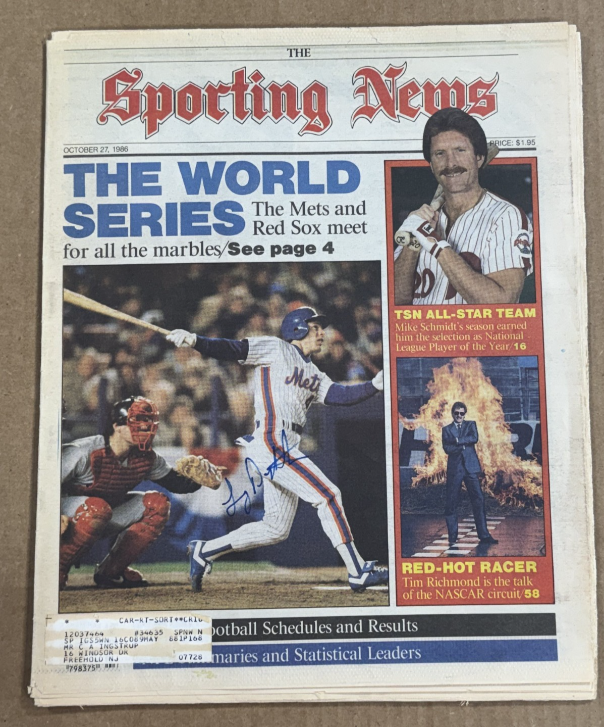 1986 Mets Red Sox Team Signed Sporting News 31 Auto Gary Carter Boggs Rice Coa