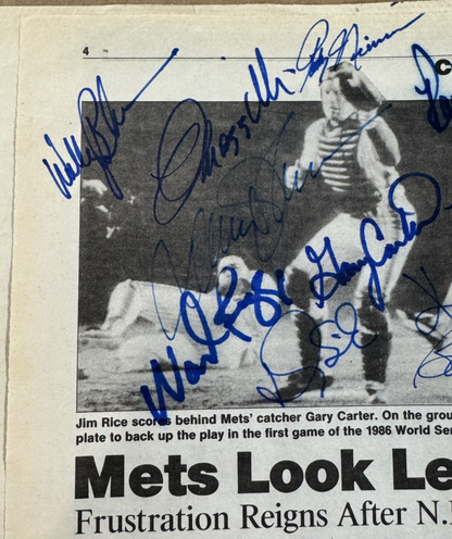 1986 Mets Red Sox Team Signed Sporting News 31 Auto Gary Carter Boggs Rice Coa