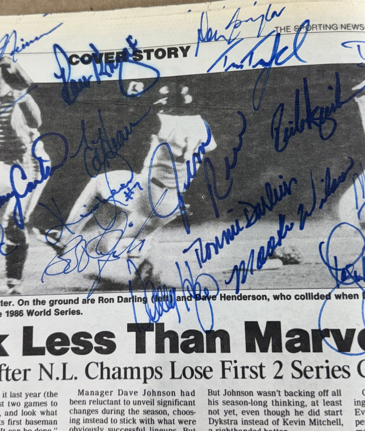 1986 Mets Red Sox Team Signed Sporting News 31 Auto Gary Carter Boggs Rice Coa