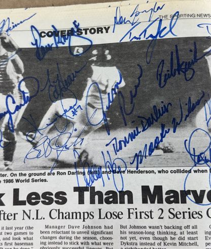1986 Mets Red Sox Team Signed Sporting News 31 Auto Gary Carter Boggs Rice Coa