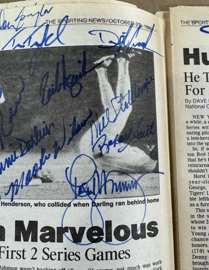 1986 Mets Red Sox Team Signed Sporting News 31 Auto Gary Carter Boggs Rice Coa