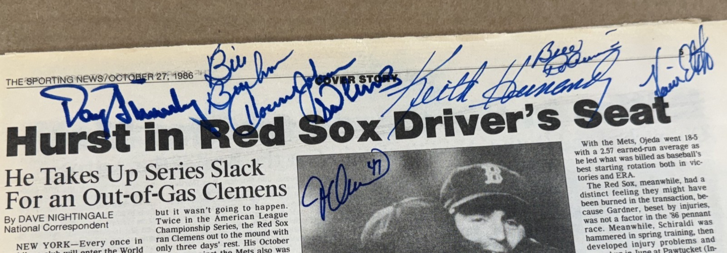 1986 Mets Red Sox Team Signed Sporting News 31 Auto Gary Carter Boggs Rice Coa