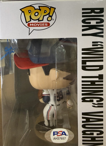 Charlie Sheen signed Ricky Vaughn Wild Thing Funko Pop #886 Mint Auto PSA Coa