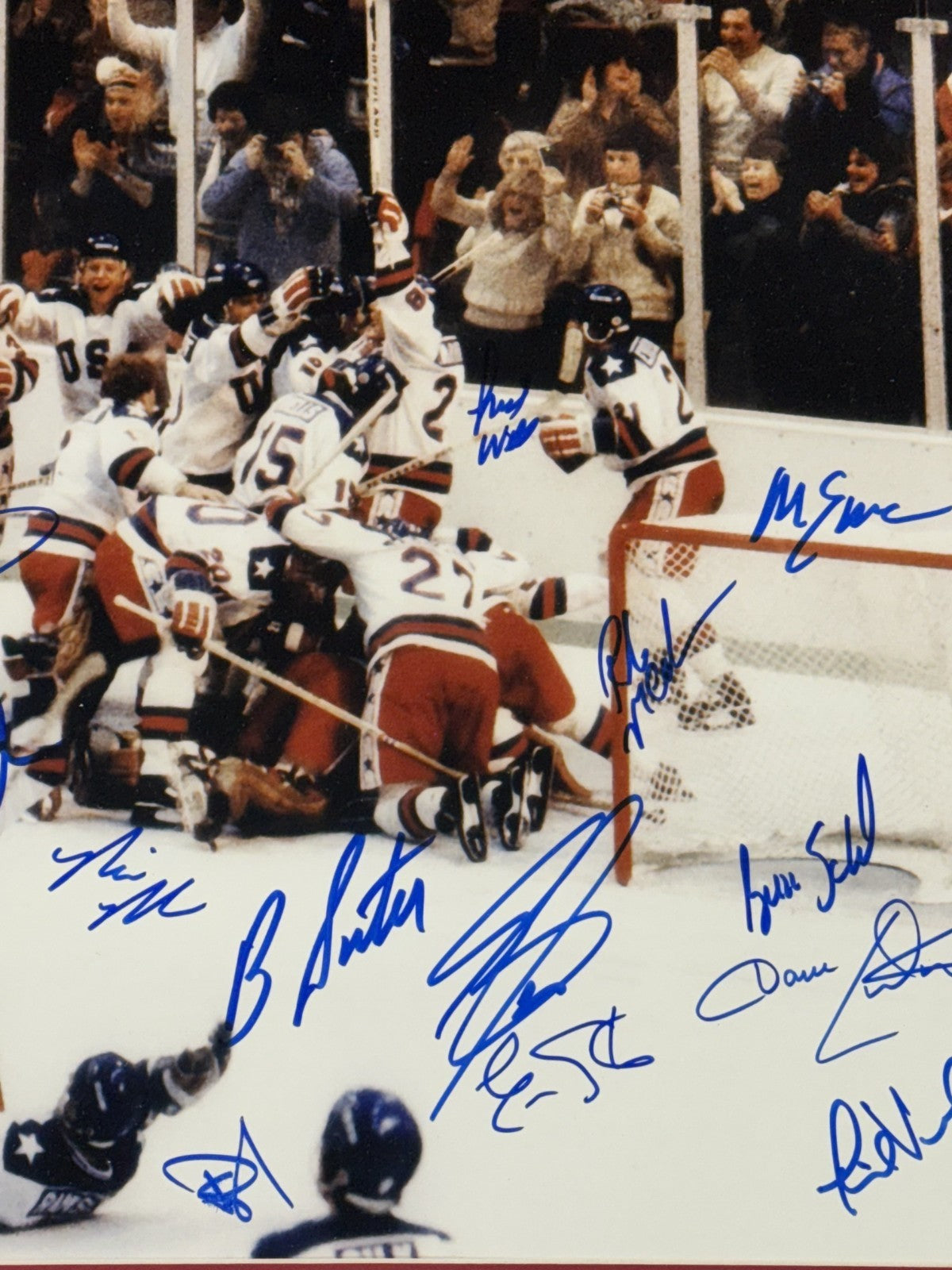 1980 USA Hockey Miracle On Ice Team Signed 16x20 Framed Photo All 20 Auto PSA