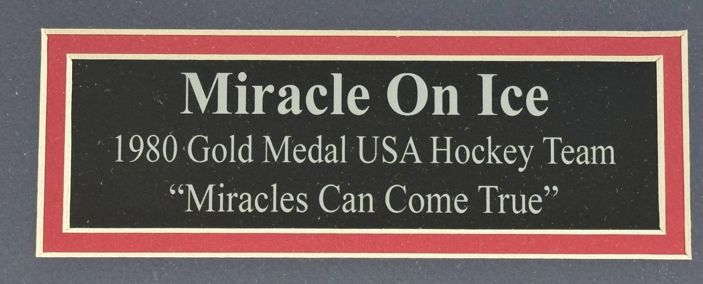 1980 USA Hockey Miracle On Ice Team Signed 16x20 Framed Photo All 20 Auto PSA