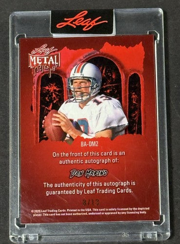2025 Leaf Metal Halloween Dan Marino Auto Blood Red /13 Dolphins HOF Mint Sealed
