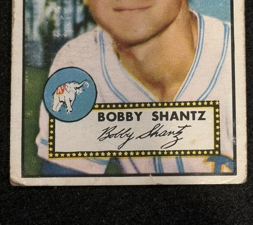 1952 TOPPS BOBBY SHANTZ #219 MVP Year Centered