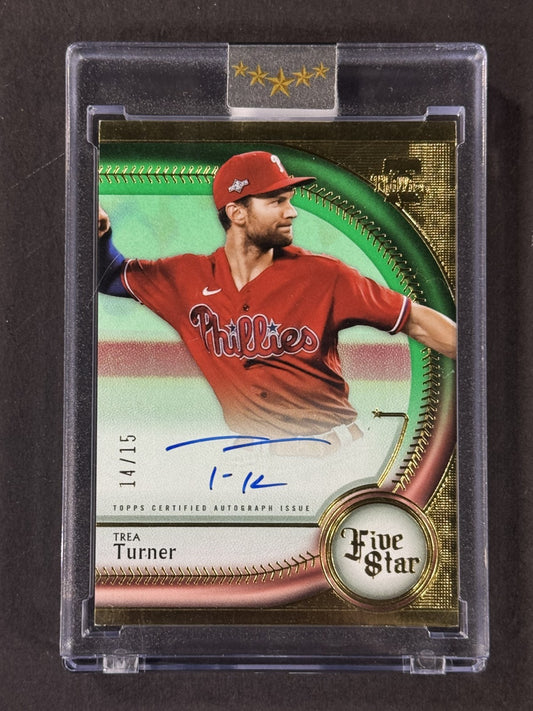 2024 Topps Five Star Trea Turner Mint  Auto /15 Encased Sealed Phillies
