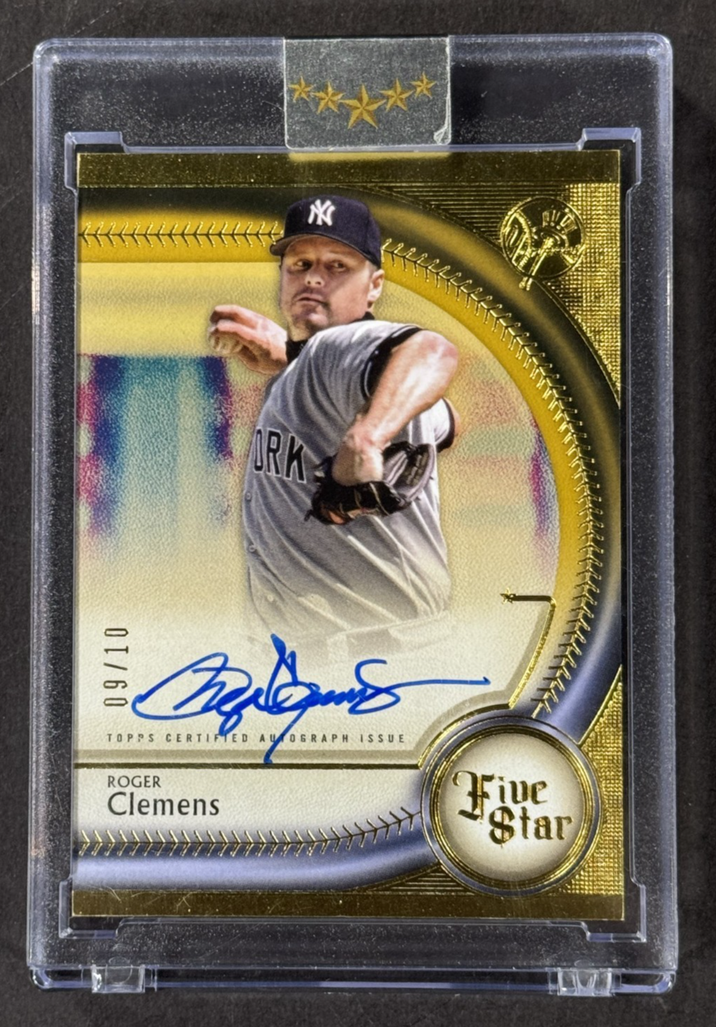 2024 Topps Five Star Gold Roger Clemens Auto /10 Encased NY Yankees Mint