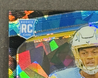 2025 Panini Prizm Omarion Hampton Blue Cracked Ice /99  Chargers RC Mint