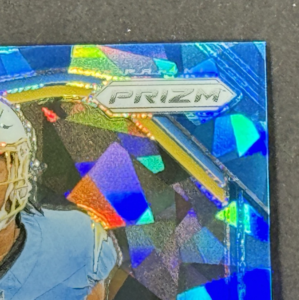 2025 Panini Prizm Omarion Hampton Blue Cracked Ice /99  Chargers RC Mint