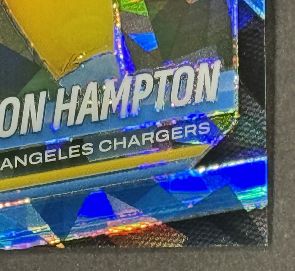 2025 Panini Prizm Omarion Hampton Blue Cracked Ice /99  Chargers RC Mint