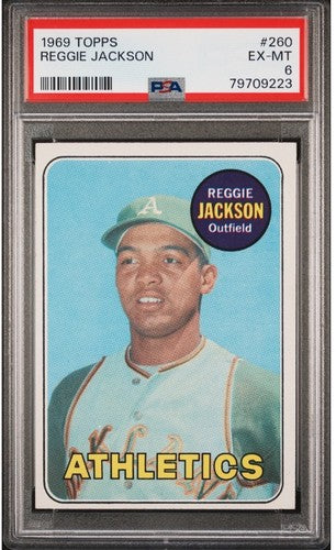1969 Topps #260 Reggie Jackson PSA 6 EX - Mint Razor Sharp High End Rookie Rc