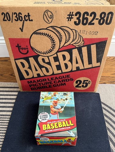 1980 Topps Baseball Sealed Wax Box Authentic Henderson RC CLEAN BOX From Case MT