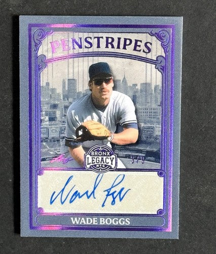 2025 Leaf Bronx Penstripes Wade Boggs Mint Auto Yankees HOF /9 Signed P-WB1