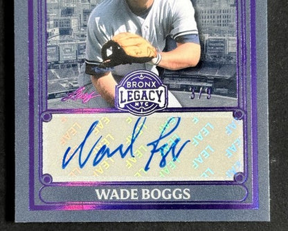 2025 Leaf Bronx Penstripes Wade Boggs Mint Auto Yankees HOF /9 Signed P-WB1