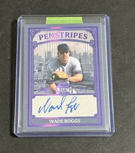 2025 Leaf Bronx Penstripes Wade Boggs Mint Auto Yankees HOF /9 Signed P-WB1