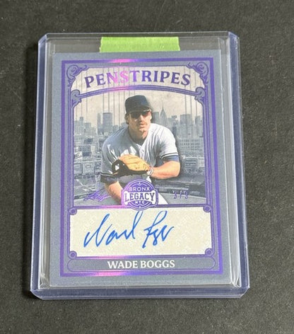 2025 Leaf Bronx Penstripes Wade Boggs Mint Auto Yankees HOF /9 Signed P-WB1