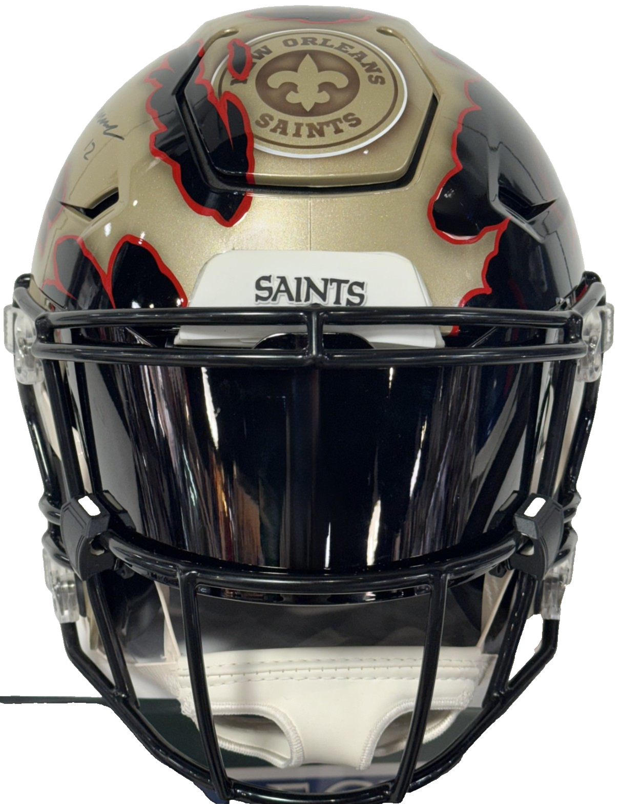 Chris Olave Signed 1/1 Painted SpeedFlex Auth Helmet Saints Ohio State Auto BAS
