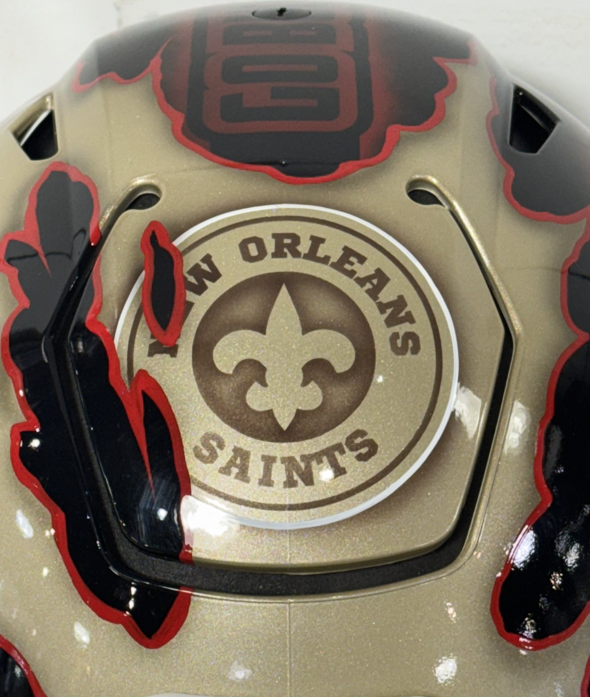 Chris Olave Signed 1/1 Painted SpeedFlex Auth Helmet Saints Ohio State Auto BAS