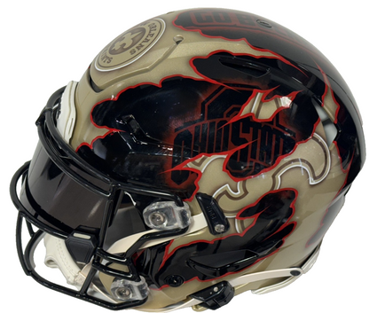 Chris Olave Signed 1/1 Painted SpeedFlex Auth Helmet Saints Ohio State Auto BAS