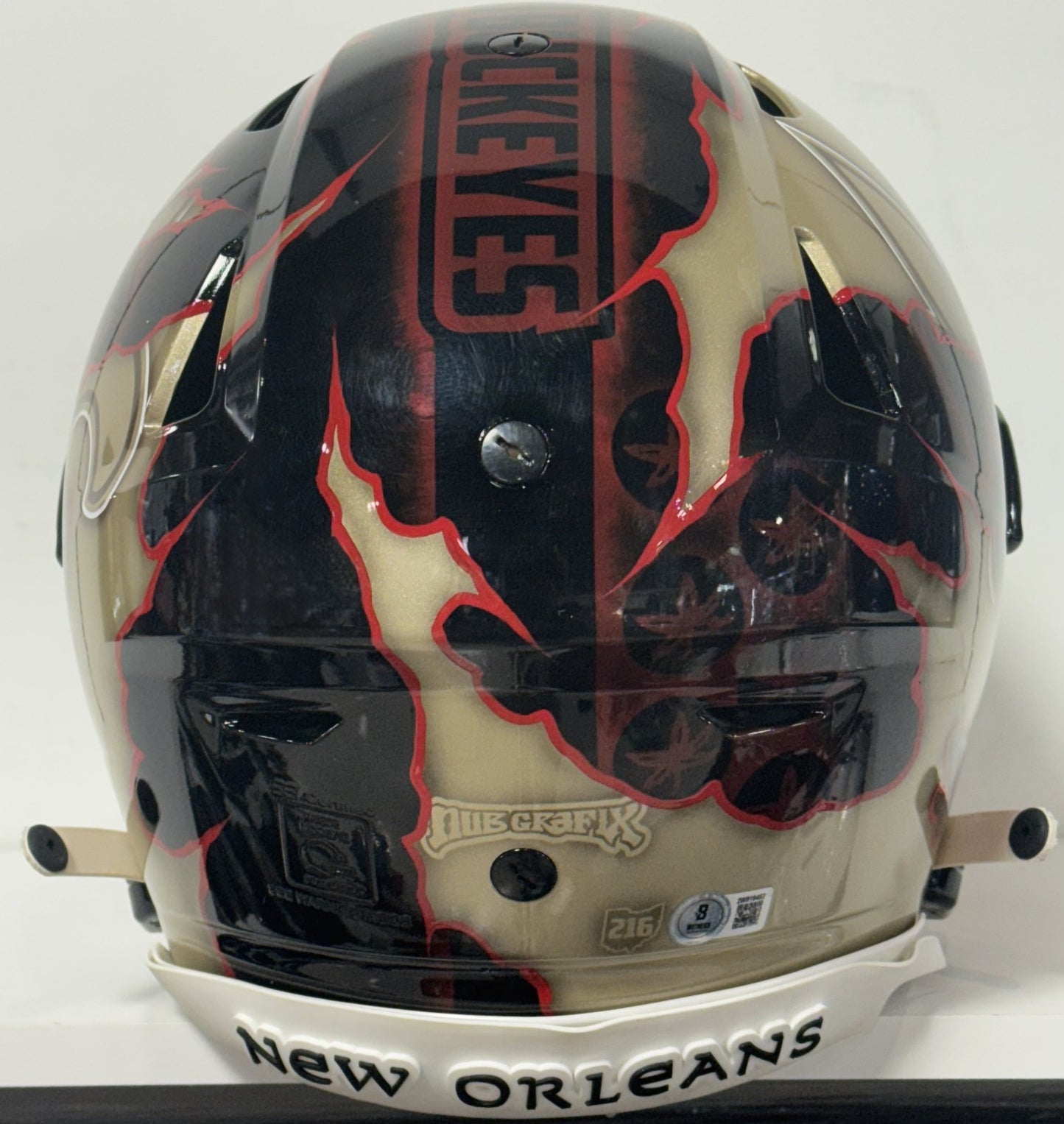Chris Olave Signed 1/1 Painted SpeedFlex Auth Helmet Saints Ohio State Auto BAS