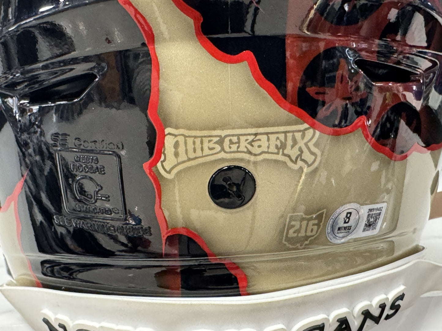 Chris Olave Signed 1/1 Painted SpeedFlex Auth Helmet Saints Ohio State Auto BAS