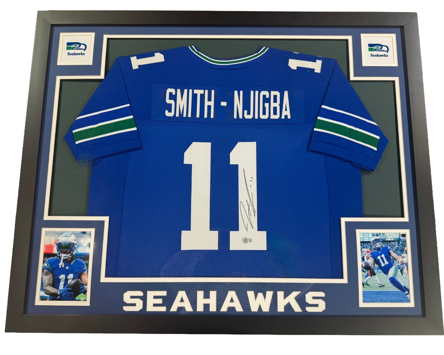 Jaxon Smith Njigba Signed Framed Jersey #11 Seattle Seahawks Auto BAS COA